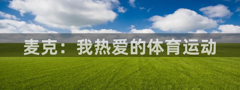 杏宇体育注册登录入口：麦克：我热爱的体育运动